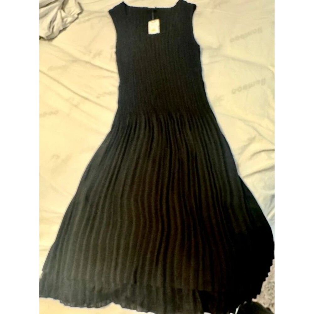 Caelian Black pleated dress